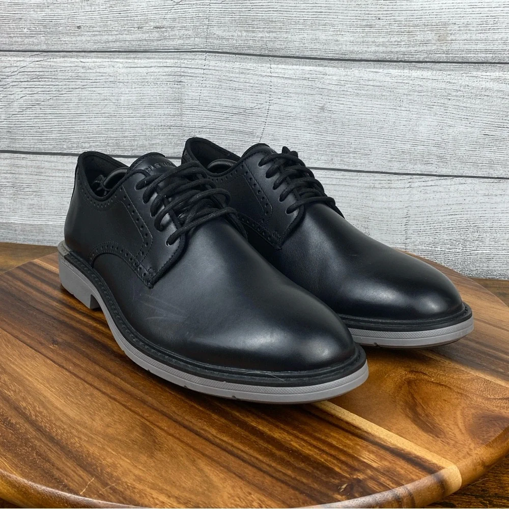 Cole Haan Go To Plain Toe Oxford Black Leather Gray Midsole Shoe C34123 Men’s 12